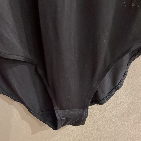 H&M women’s black jersey MESH Sheer V long sleeve bodysuit / leotard size L - Picture 5 of 11